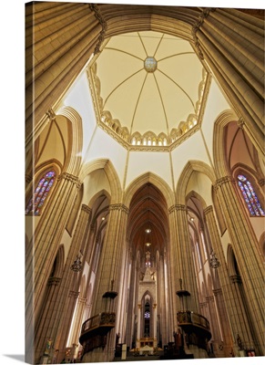 Interior view of the Sao Paulo See Metropolitan Cathedral, Brazil