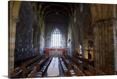 Iona Abbey, inside the church, Isle of Iona, Scotland, UK