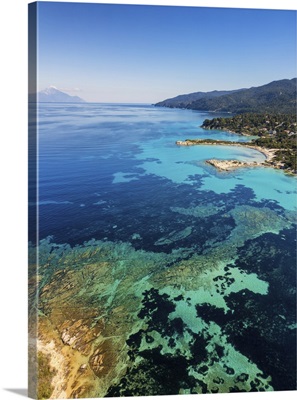 Karydi Beach With Turquoise Water, Drone Aerial View, Sithonia, Chalkidiki, Greece image thumbnail