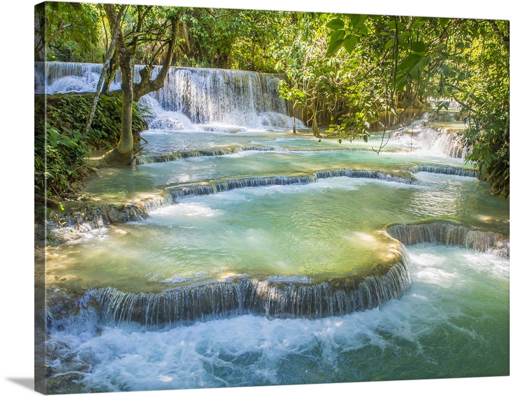 Keang Si waterfalls, near Luang Prabang, Laos, Indochina, Southeast Asia, Asia