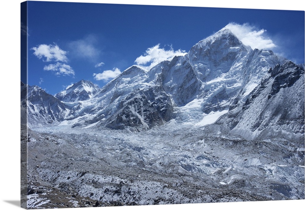 Khumbu glacier with Changtse, Everest and Nuptse, Sagarmatha National Park, UNESCO World Heritage Site, Solukhumbu Distric...