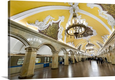 Komsomolaskaya Metro Station, Moscow, Russia