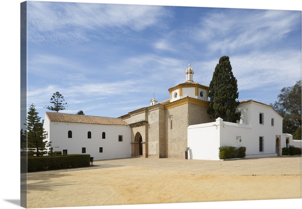 La Rabida Monastery where Columbus stayed before historic voyage of 1492, La Rabida, Huelva, Costa de la Luz, Andalucia, S...
