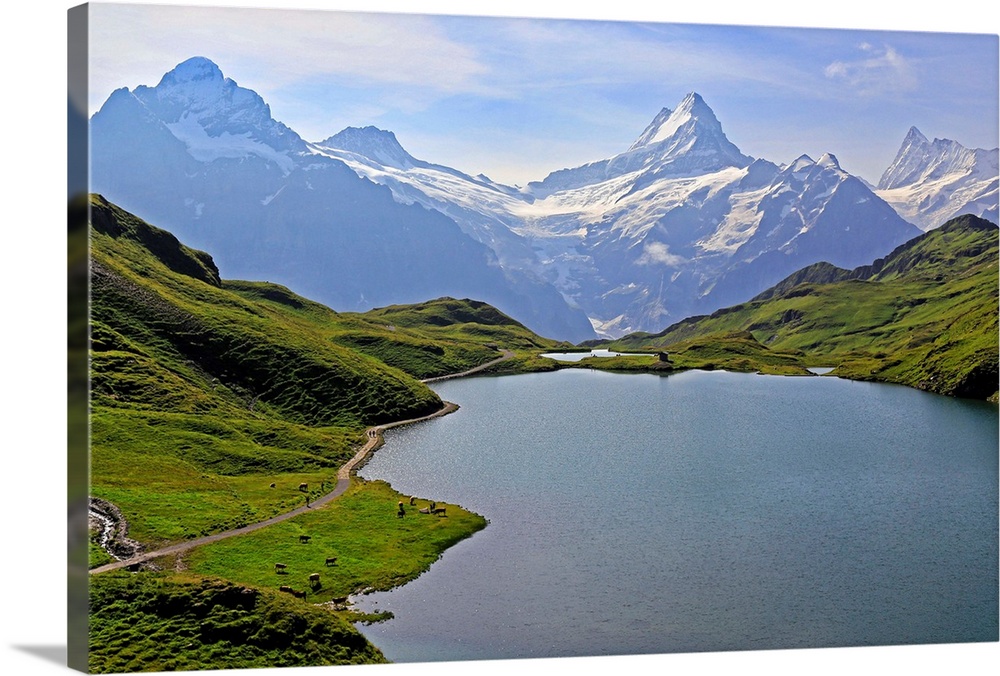 Lake Bachalpsee at First and Bernese Alps, Grindelwald, Bernese Oberland, Switzerland