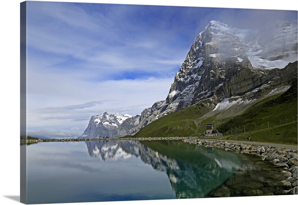 Lake Fallboden, Eiger and Wetterhorn, Grindelwald, Bernese Oberland, Canton of Bern, Switzerland