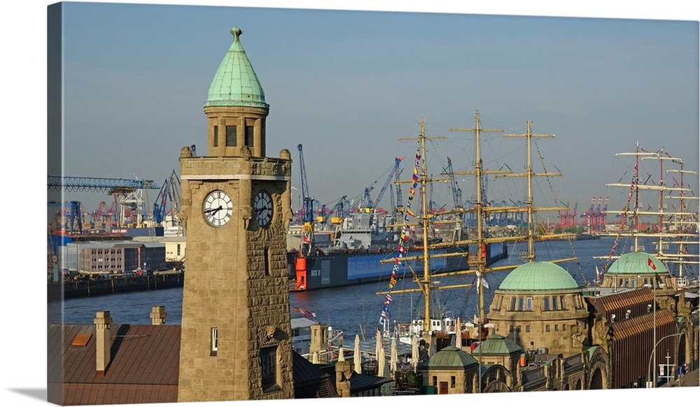 Landing Stages, Elbe River, Hamburg, Germany