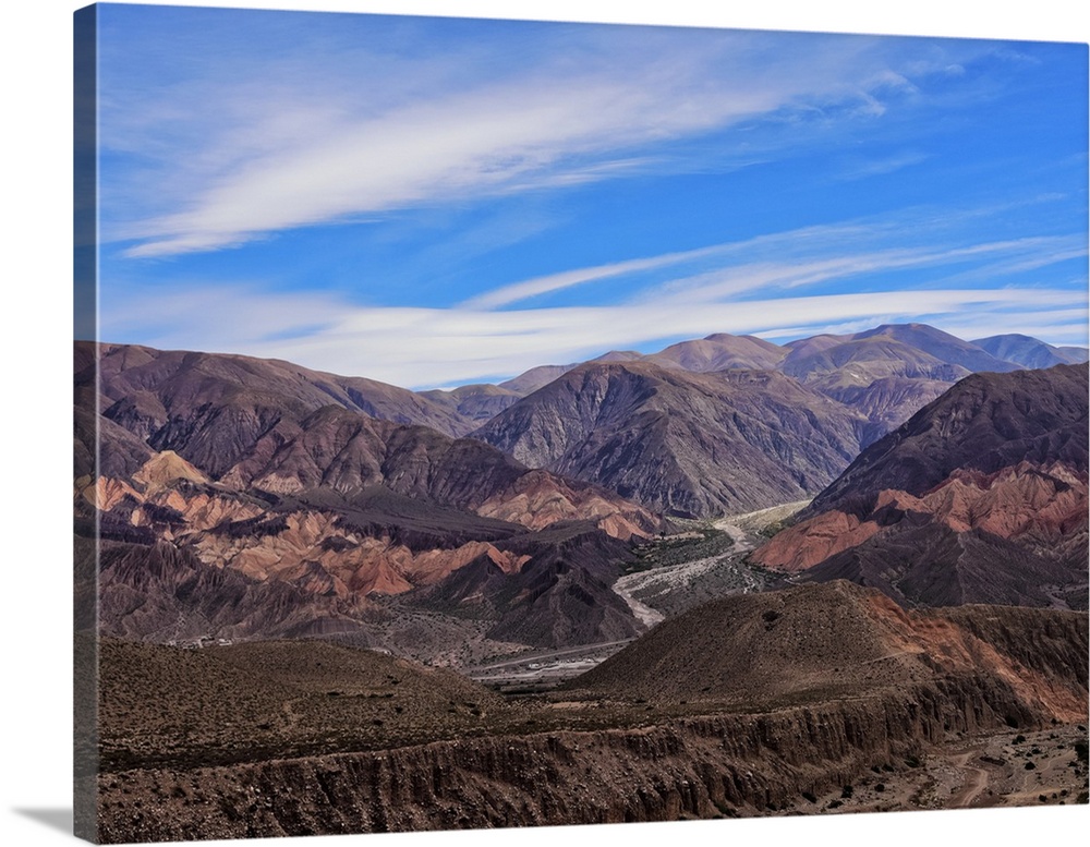 Landscape of surrounding mountains, Tilcara, Jujuy Province, Argentina, South America