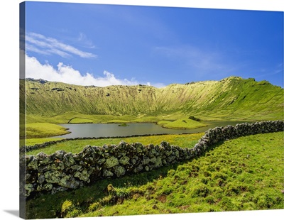 Landscape of the Caldeirao do Corvo, Corvo, Azores, Portugal, Atlantic