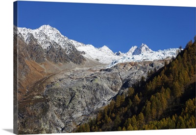 Le Tour glacier, autumn, Chamonix, Haute Savoie, Rhone Alpes, French Alps, France