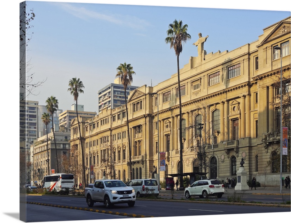 Liberador Avenue, view of the headquarters of the Pontifical Catholic University of Chile, Santiago, Chile, South America