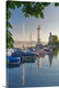 image thumbnail of Lighthouse and Bavarian Lion at the port at sunset, Lindau, Lake Constance, Bavaria, Germany, Europe