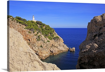 Lighthouse at Cap de Pera near Cala Ratjada, Majorca, Balearic Islands, Spain