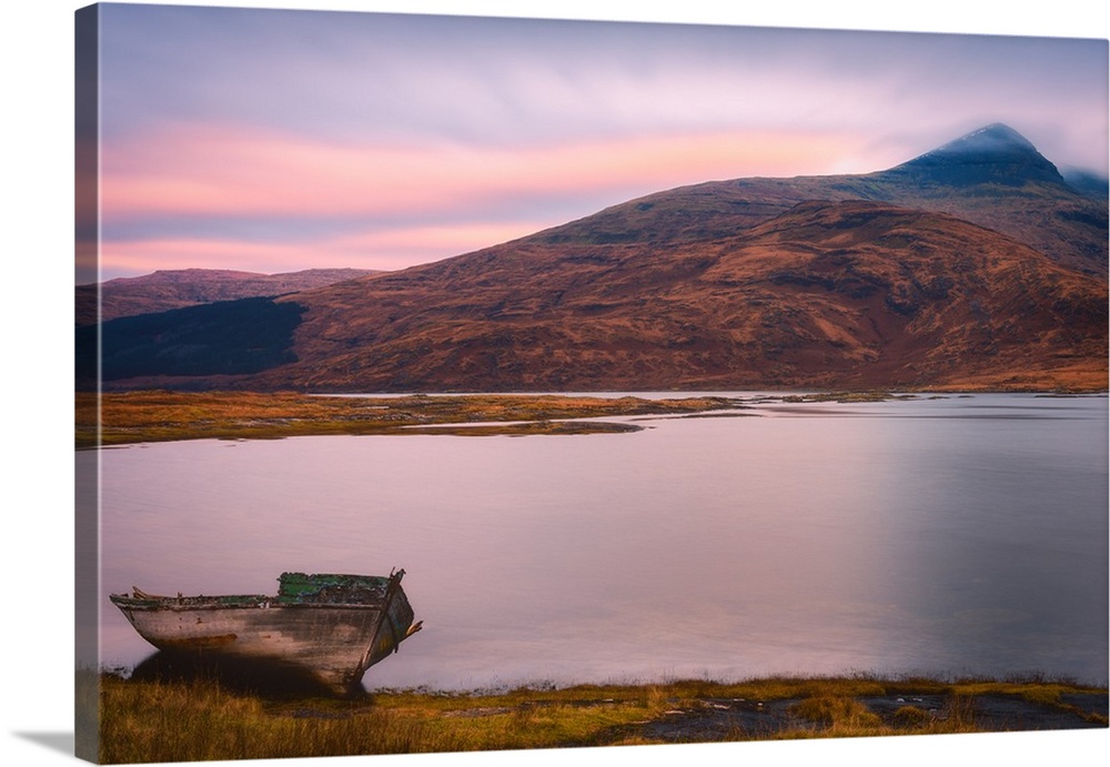 Lone boat on the Isle of Mull, Inner Hebrides, Scotland, United Kingdom, Europe