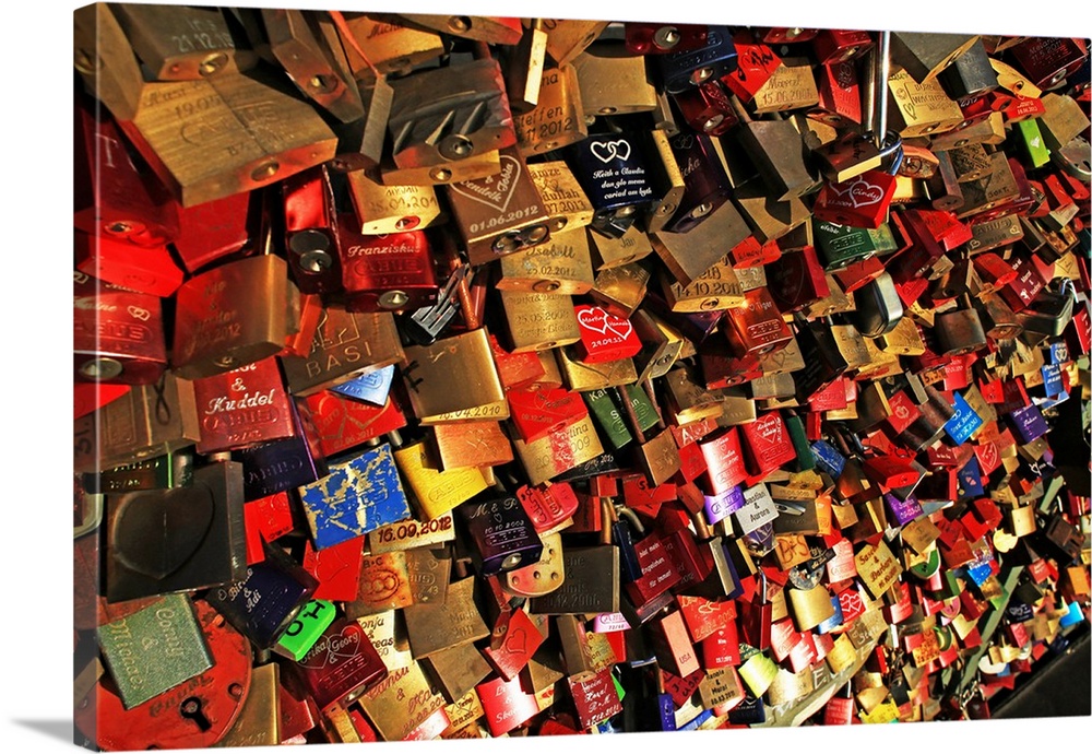 Love Padlocks on Hohenzollern Bridge, Cologne, North Rhine-Westphalia, Germany