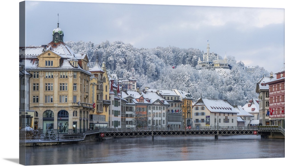 Lucerne on a winter's morning, Lucerne, Switzerland, Europe