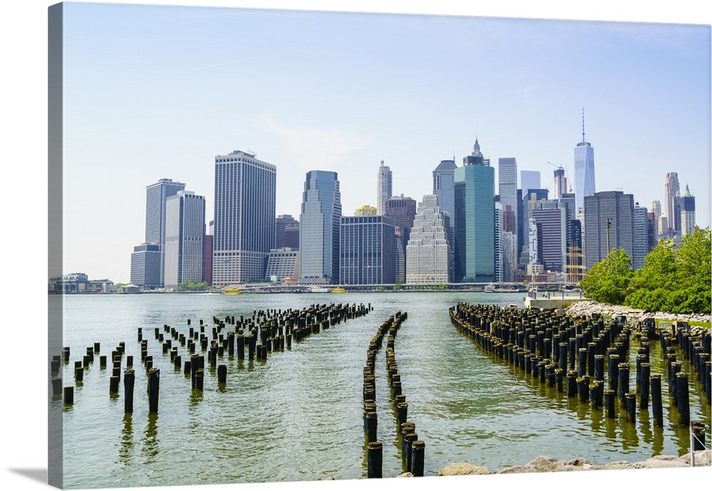 Manhattan skyline viewed from Brooklyn Bridge Park, New York City, United States of America, North America