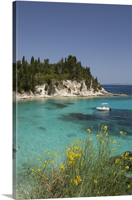Marmaria beach on east coast, Paxos, Ionian Islands, Greek Islands, Greece