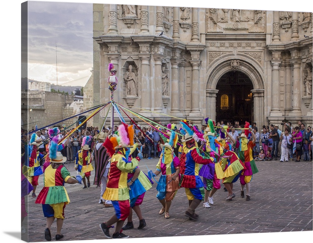 Masked dancers, Fiesta de la Virgen de la Soledad, Basilica of Our Lady of Solitude, Oaxaca, Mexico, North America