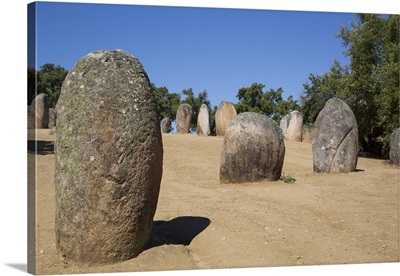 Megalithic stone-circles, 5000 to 4000 BC, Almendres Cromlech, near Evora, Portugal