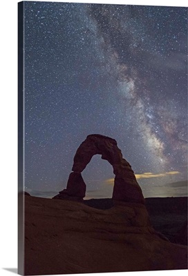 Milky Way above Delicate Arch, Arches National Park, Moab, Grand County, Utah