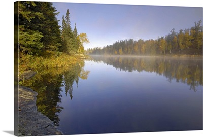 Misty morning on Hoe Lake, Superior National Forest, Minnesota