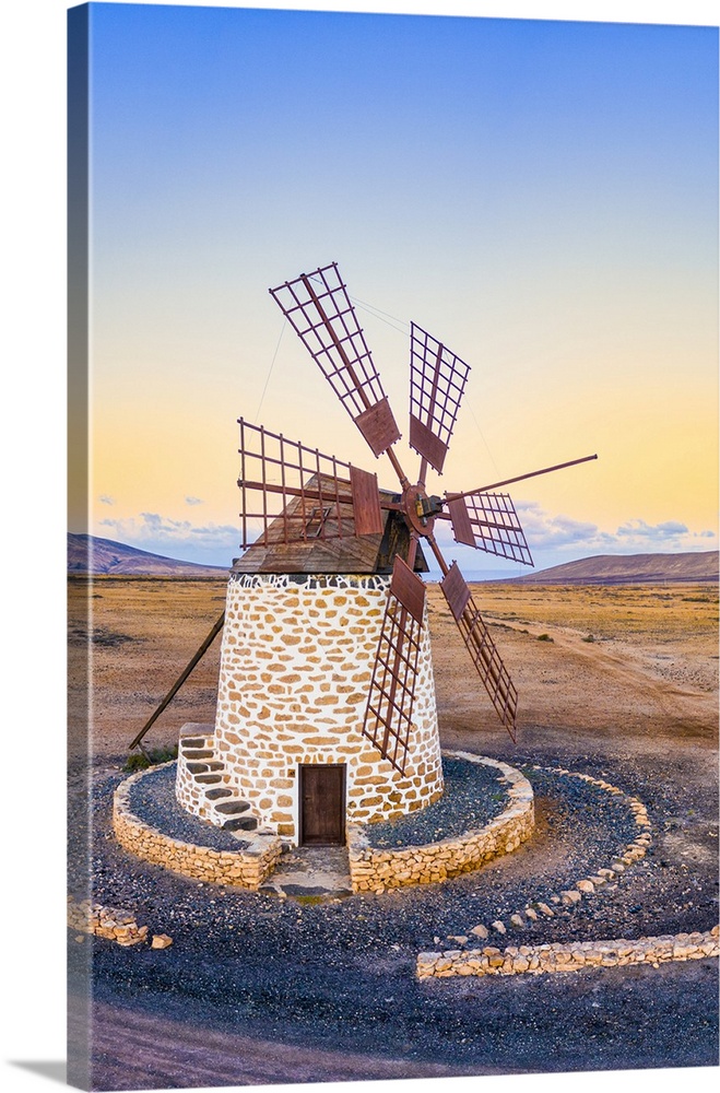 Molino de Tefia, traditional windmill in Tefia, Fuerteventura, Canary Islands, Spain, Atlantic, Europe