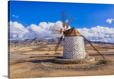 Molino De Tefia, Traditional Windmill In Tefia, Fuerteventura, Canary Islands, Spain