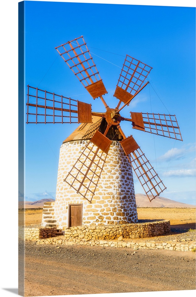 Molino de Tefia, traditional windmill in Tefia, Fuerteventura, Canary Islands, Spain, Atlantic, Europe