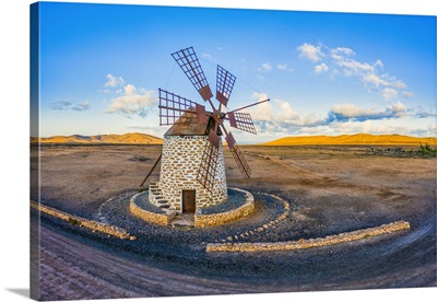 Molino De Tefia, Traditional Windmill In Tefia, Fuerteventura, Canary Islands, Spain