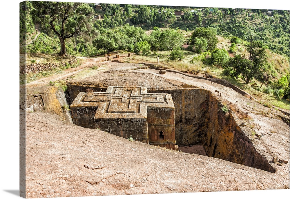 Monolithic rock-cut Church of Bete Giyorgis (St. George), Lalibela, Ethiopia, Africa