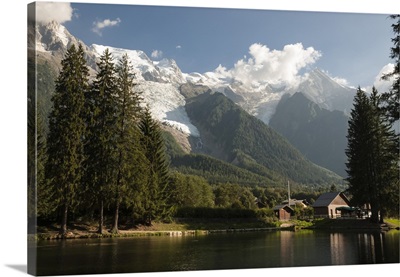 Mont Blanc, 4809m, and the Glaciers, Chamonix, Haute Savoie, French Alps, France