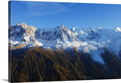 Mont Blanc, 4810m, autumn, Chamonix, Haute Savoie, Rhone Alpes, French Alps, France