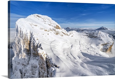 Monte Pelmo After A Snowfall, Aerial View, Dolomites, Belluno Province, Veneto, Italy