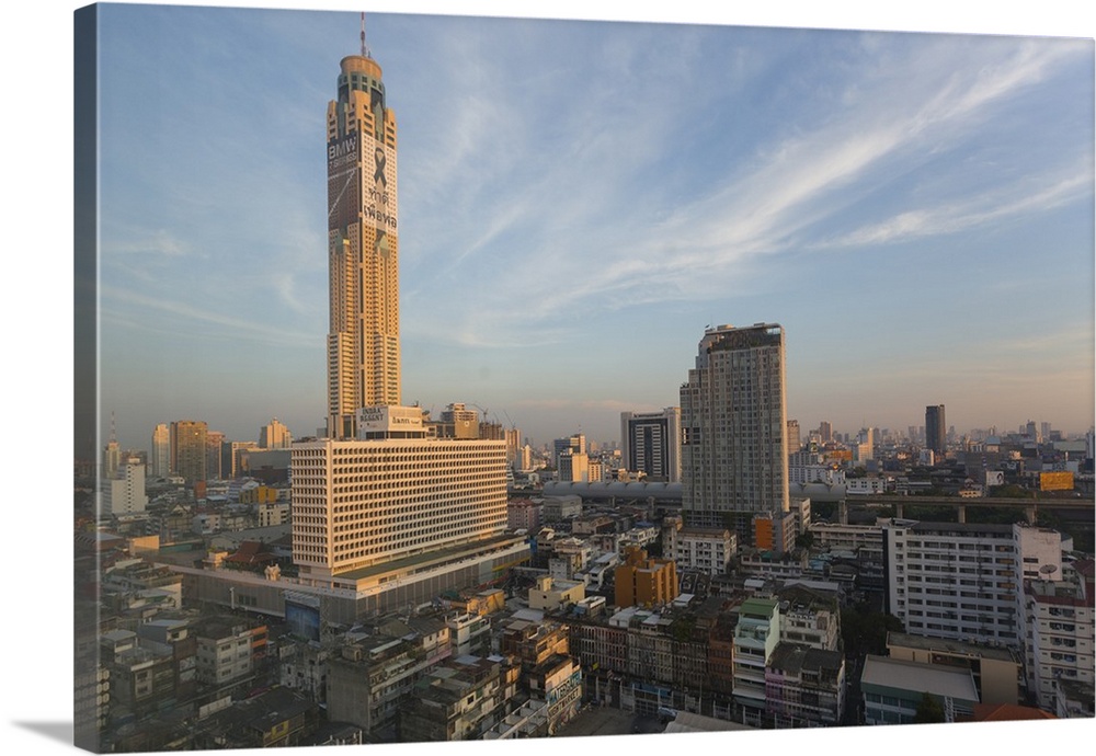 Morning view of Baiyoke Tower and city skyline, Bangkok, Thailand, Southeast Asia