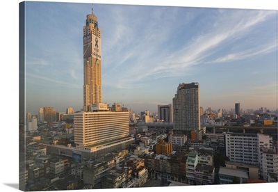 Morning view of Baiyoke Tower and city skyline, Bangkok, Thailand, Southeast Asia