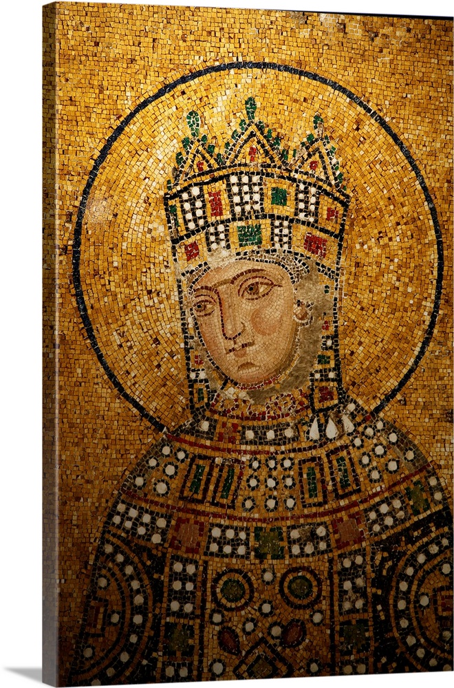 Mosaic of Empress Zoe, Hagia Sophia, Istanbul, Turkey, Europe.