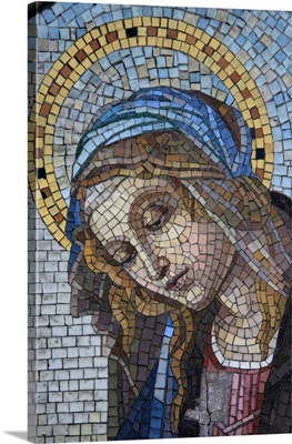 Mosaic Of The Virgin Mary, Milano Monumental Cemetery, Milan, Lombardy, Italy, Europe
