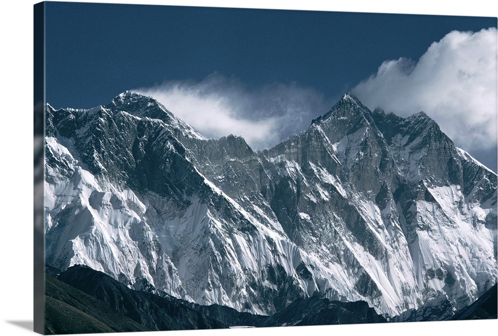 Mount Everest, seen over Nuptse ridge, Himalayas, Nepal, Asia