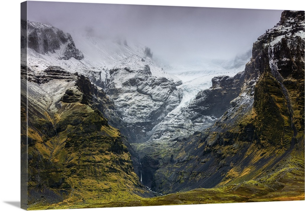 Mountains below the Vatnajokull glacier near Hofn, Iceland, Polar Regions