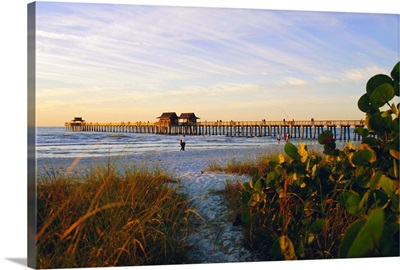 Naples, Florida, Sunset at the beach and pier