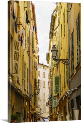 Narrow street in the Old Town, Vieille Ville, Nice, France