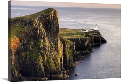 Neist Point and Lighthouse bathed in evening light, Isle of Skye, Highland, Scotland