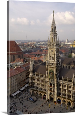 Neues Rathaus from the tower of Peterskirche, Munich, Bavaria, Germany
