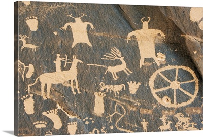 Newspaper Rock, petroglyph panel etched in sandstone, Utah