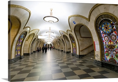 Novoslobodskaya Metro Station, Moscow, Russia