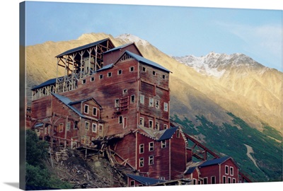 Old copper mine buildings, Kennecott, Wrangel Mountains, Alaska