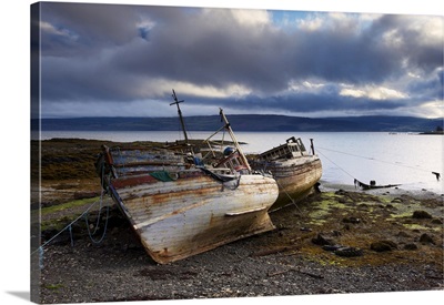 Old Fishing Boats At Salen, Isle Of Mull, Inner Hebrides, Scotland