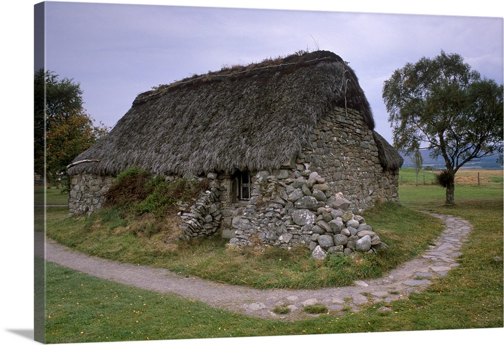 Old Leanach Cottage, Culloden battlefield, Highland region, Scotland, UK