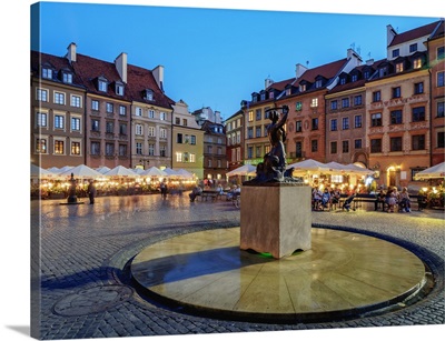 Old Town Market Place and the Warsaw Mermaid, Warsaw, Poland