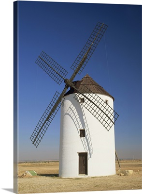 One of the windmills above the village of Consuegra, Castile la Mancha, Spain
